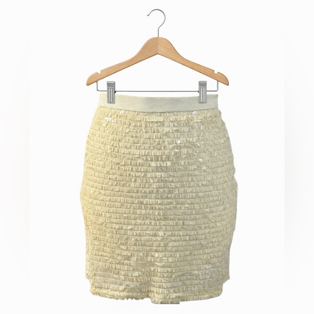 Fresh Cream Sequin Mini Skirt NWT Medium Holiday Party Festival Glam Chic